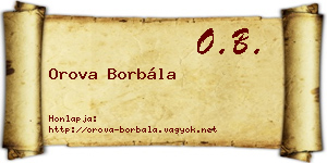 Orova Borbála névjegykártya